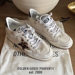Golden Goose White and Black Star Sneakers
